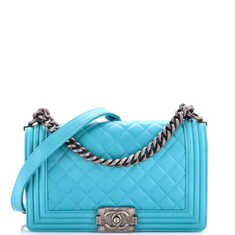 Chanel Boy Flap Bag Quilted Lambskin Old Medium