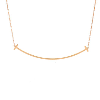 Tiffany & Co. T Smile Pendant Necklace 18K Rose Gold Large