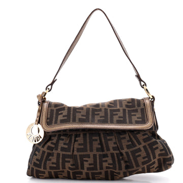 Fendi Chef Flap Bag Zucca Canvas Small