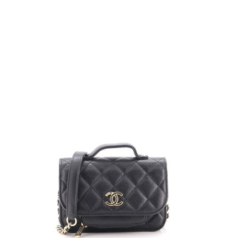 Chanel Business Affinity Flap Clutch with Chain Quilted Caviar