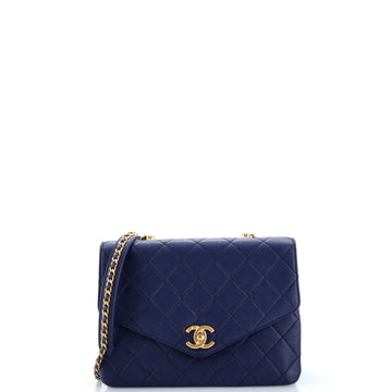 Chanel CC Metal Top Handle Envelope Flap Bag Quilted Lambskin Medium