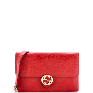 Gucci Interlocking Wallet on Chain Leather