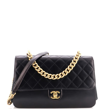Chanel Paris-Cosmopolite Straight Lined Flap Bag Quilted Aged Calfskin Medium