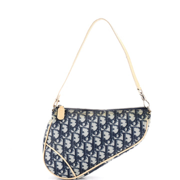 Christian Dior Vintage Saddle Bag Diorissimo Coated Canvas Mini