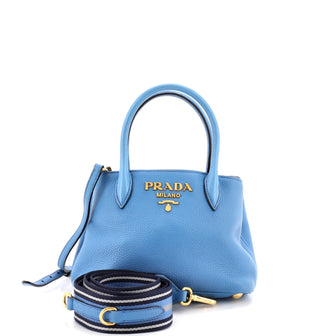 Prada Dual Strap Zip Tote Vitello Daino Mini