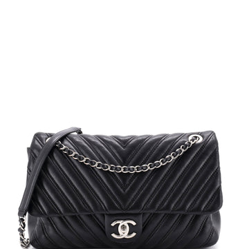 Chanel Double Stitch Flap Bag Chevron Lambskin Jumbo