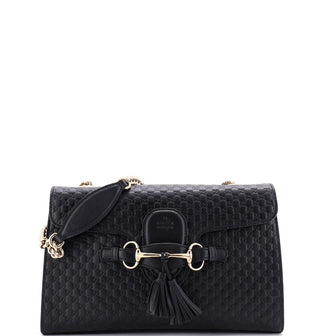 Gucci Emily Chain Flap Bag Microguccissima Leather Medium