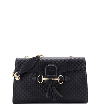 Gucci Emily Chain Flap Bag Microguccissima Leather Medium