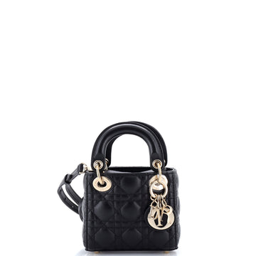 Christian Dior Lady Dior Bag Cannage Quilt Lambskin Micro
