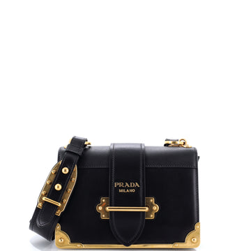 Prada Cahier Crossbody Bag Leather and Saffiano Leather Small