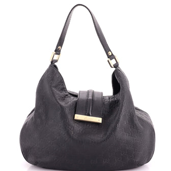 Gucci New Ladies Web Hobo Guccissima Leather Medium