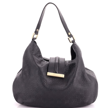 Gucci New Ladies Web Hobo Guccissima Leather Medium