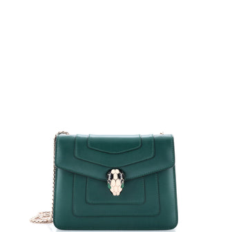 Bvlgari Serpenti Forever Square Shoulder Bag Leather Small
