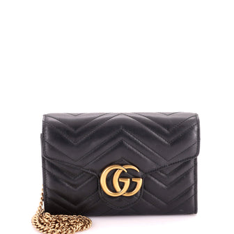 Gucci GG Marmont Chain Wallet Matelasse Leather Mini