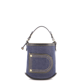 Delvaux Pin Bucket Bag Denim Mini