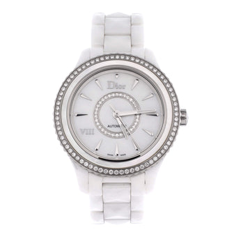 Christian Dior VIII Automatic Watch Ceramic and Stainless Steel with Diamond Bezel, Mother of Pearl and Diamonds 38