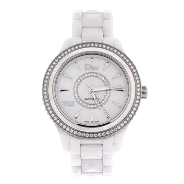 Christian Dior VIII Automatic Watch Ceramic and Stainless Steel with Diamond Bezel, Mother of Pearl and Diamonds 38
