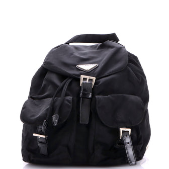 Prada Double Front Pocket Backpack Tessuto Small