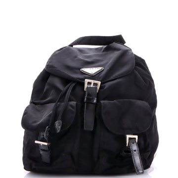 Prada Double Front Pocket Backpack Tessuto Small