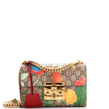 Gucci Padlock Shoulder Bag Tian Print GG Coated Canvas Small