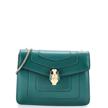 Bvlgari Serpenti Forever Square Shoulder Bag Leather Small
