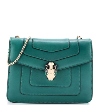 Bvlgari Serpenti Forever Square Shoulder Bag Leather Small
