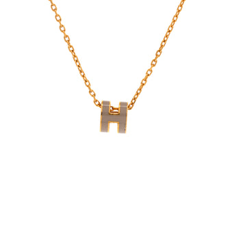 Hermes Pop H Pendant Chain Necklace Metal and Enamel Mini