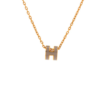 Hermes Pop H Pendant Chain Necklace Metal and Enamel Mini