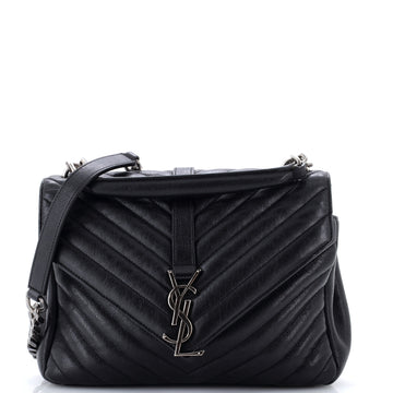 Saint Laurent Classic Monogram College Bag Matelasse Chevron Leather Medium