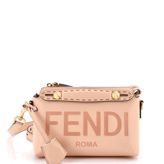 Fendi Logo By The Way Satchel Embossed Leather Mini