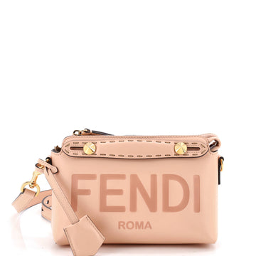 Fendi Logo By The Way Satchel Embossed Leather Mini
