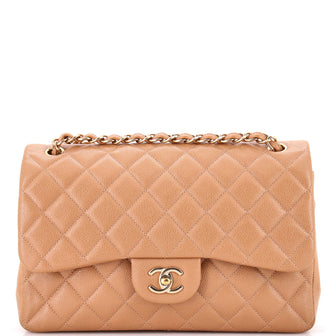 Chanel Classic Double Flap Bag Quilted Caviar Jumbo