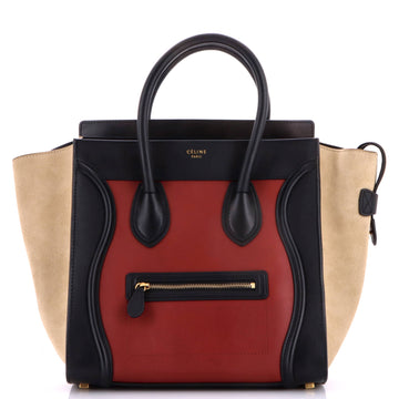 Celine Tricolor Luggage Bag Suede Mini