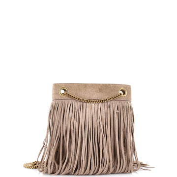 Saint Laurent Grace Fringe Hobo Suede Small
