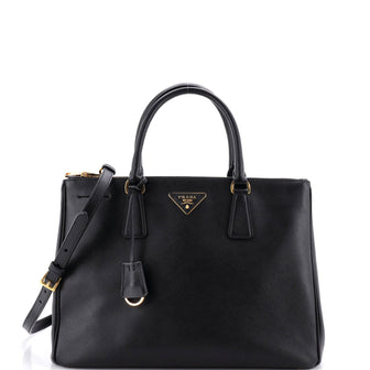 Prada Double Zip Lux Tote Saffiano Leather Medium