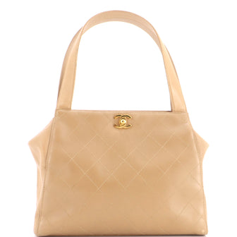 Chanel Vintage CC Shoulder Bag Quilted Caviar Medium