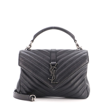 Saint Laurent Classic Monogram College Bag Matelasse Chevron Leather Medium