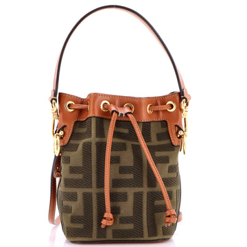 Fendi Mon Tresor Bucket Bag Zucca Embroidered Canvas Mini