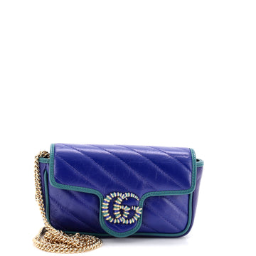 Gucci GG Marmont Flap Bag Diagonal Quilted Leather Super Mini