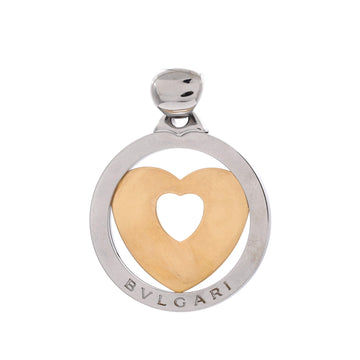 Bvlgari Tondo Heart Pendant Pendant & Charms Stainless Steel with 18K Yellow Gold 43MM