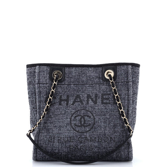 Chanel North South Deauville Tote Raffia with Glitter Detail Small