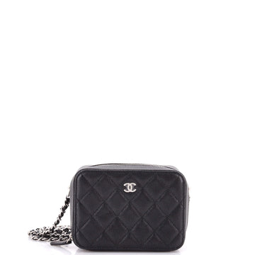 Chanel Square CC Chain Camera Bag Quilted Caviar Mini