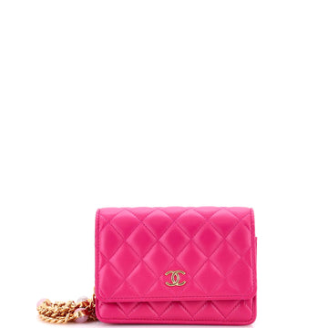 Chanel Pearl Samba Resin Wallet on Chain Quilted Calfskin Mini