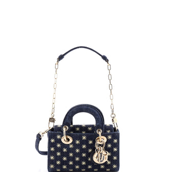 Christian Dior Lady D-Joy Bag Embroidered Denim Micro