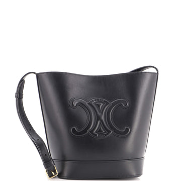 Celine Cuir Triomphe Bucket Bag Leather Small