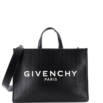 Givenchy G-Tote 4G Embossed Coated Canvas Medium