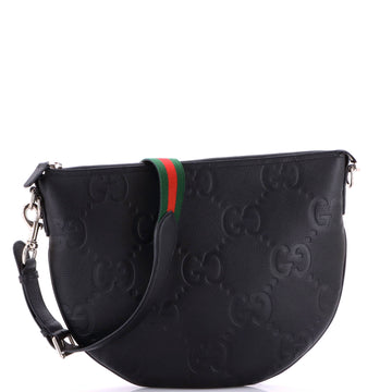 Gucci B Crossbody Bag Jumbo GG Embossed Leather Large
