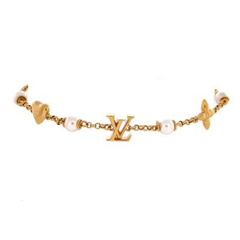 Louis Vuitton LV Heart Charms Bracelet Metal and Faux Pearls