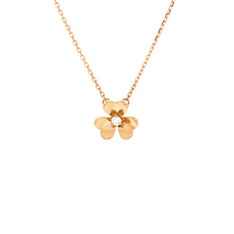 Van Cleef & Arpels Frivole Pendant Necklace 18K Yellow Gold and Diamond Mini