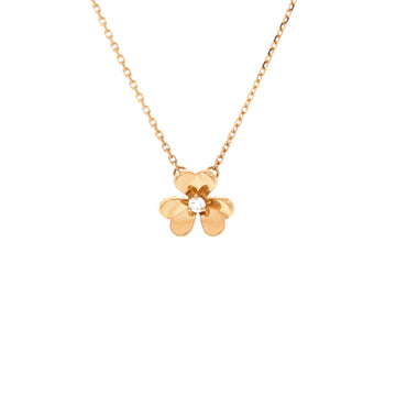 Van Cleef & Arpels Frivole Pendant Necklace 18K Yellow Gold and Diamond Mini